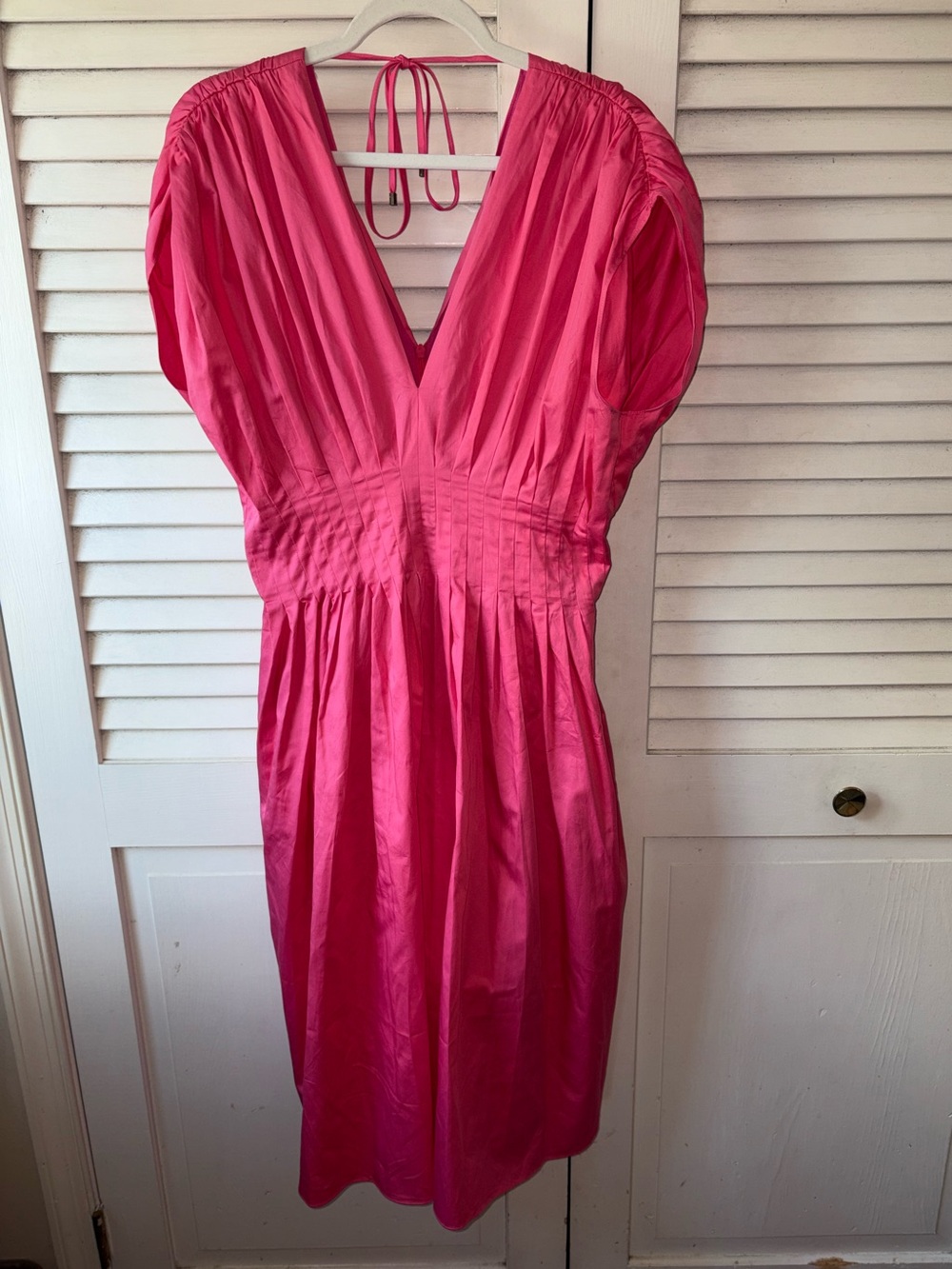 NWT Trina Turk Dasya 2 Midi Dress Pink Organic Cotton Size 12 Resort - Picture 3 of 5